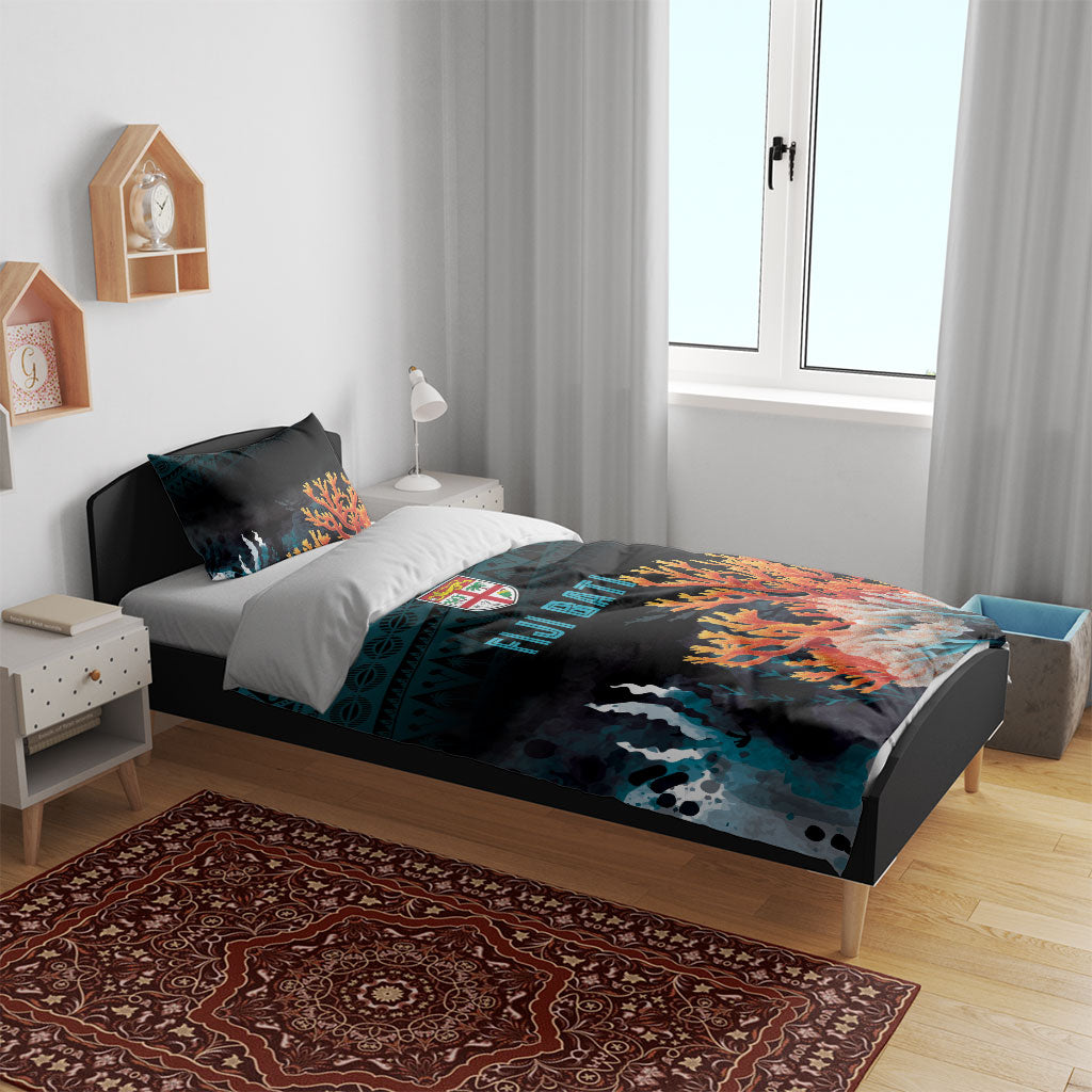 Fiji Bati Rugby Viti Masi Bedding Set Coral Motifs LT7 - Polynesian Pride