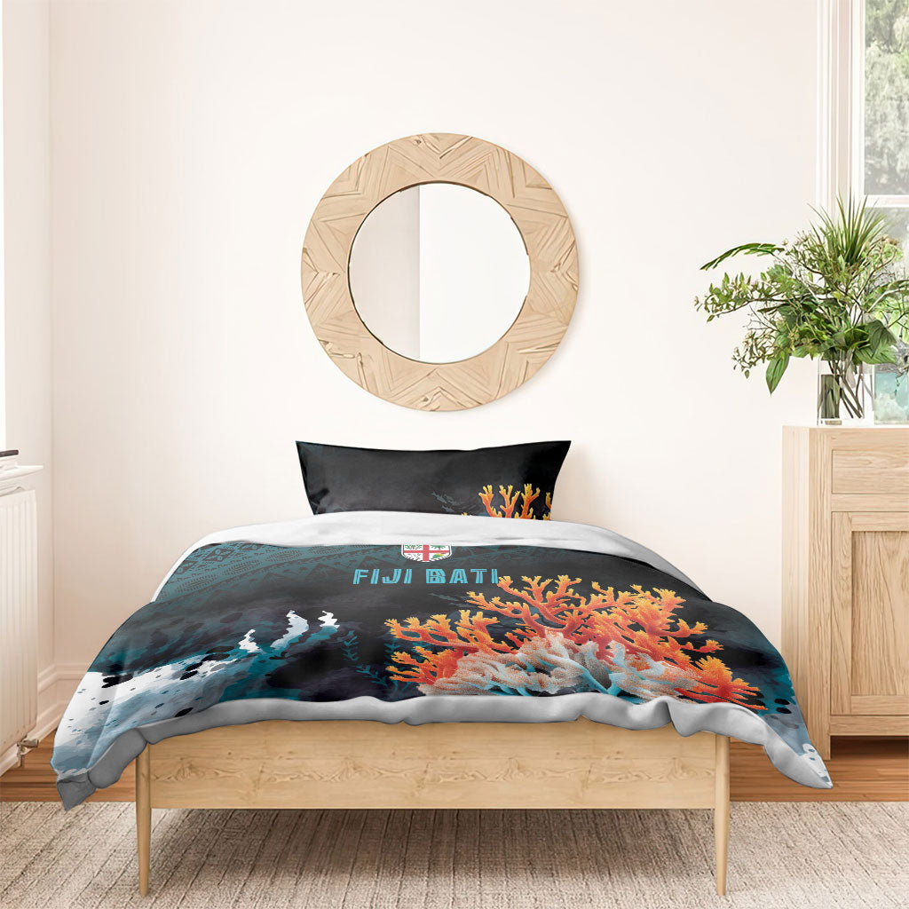 Fiji Bati Rugby Viti Masi Bedding Set Coral Motifs LT7 - Polynesian Pride