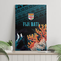 Fiji Bati Rugby Viti Masi Canvas Wall Art Coral Motifs LT7 - Polynesian Pride