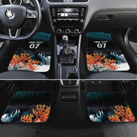 Fiji Bati Rugby Custom Viti Masi Car Mats Coral Motifs LT7 Set 4pcs Black Turquoise - Polynesian Pride