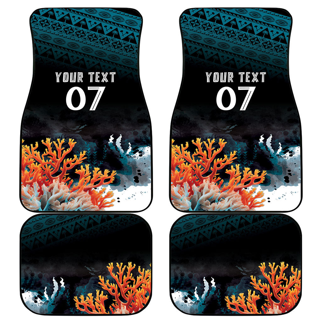 Fiji Bati Rugby Custom Viti Masi Car Mats Coral Motifs LT7 - Polynesian Pride