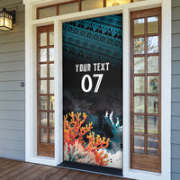 Fiji Bati Rugby Custom Viti Masi Door Cover Coral Motifs LT7 - Polynesian Pride