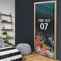 Fiji Bati Rugby Custom Viti Masi Door Cover Coral Motifs LT7 - Polynesian Pride