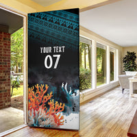 Fiji Bati Rugby Custom Viti Masi Door Cover Coral Motifs LT7 - Polynesian Pride