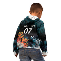 Fiji Bati Rugby Custom Viti Masi Kid Hoodie Coral Motifs LT7 - Polynesian Pride