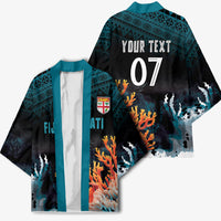 Fiji Bati Rugby Custom Viti Masi Kimono Coral Motifs LT7 - Polynesian Pride