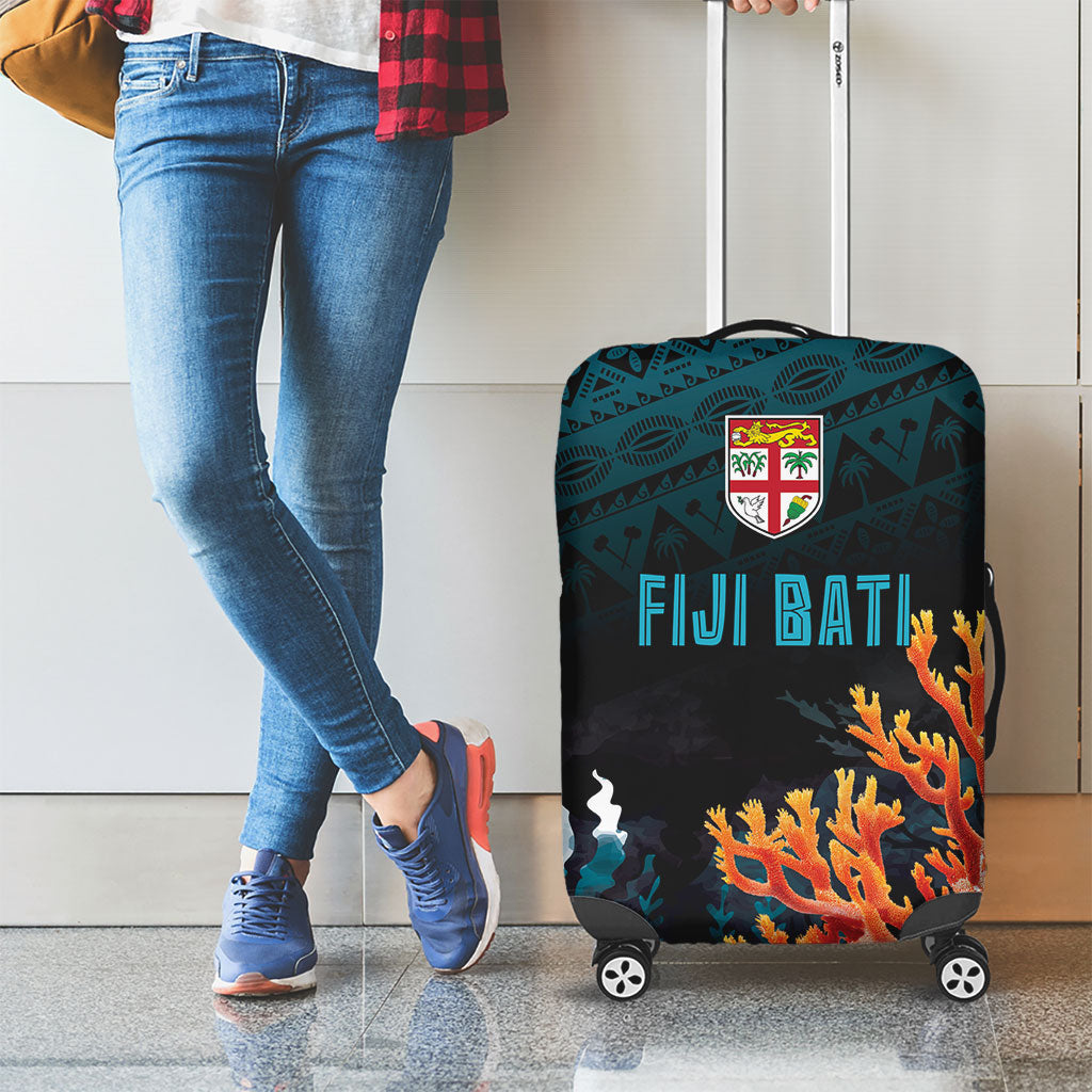 Fiji Bati Rugby Viti Masi Luggage Cover Coral Motifs LT7 - Polynesian Pride