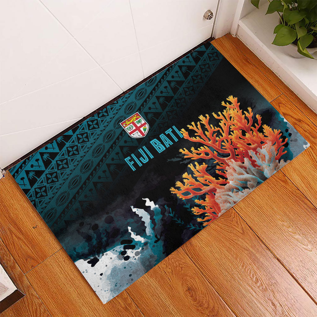 Fiji Bati Rugby Viti Masi Rubber Doormat Coral Motifs LT7 - Polynesian Pride