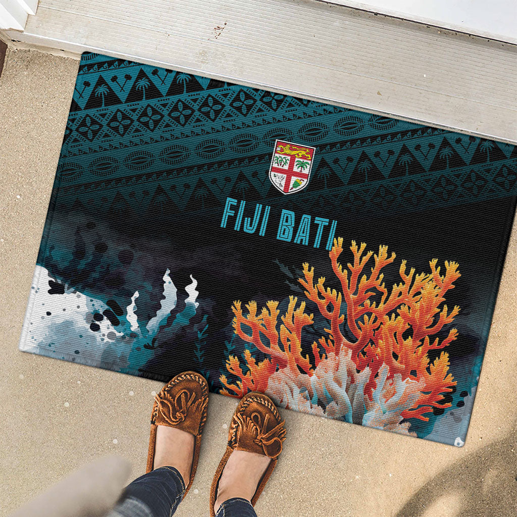 Fiji Bati Rugby Viti Masi Rubber Doormat Coral Motifs LT7 - Polynesian Pride