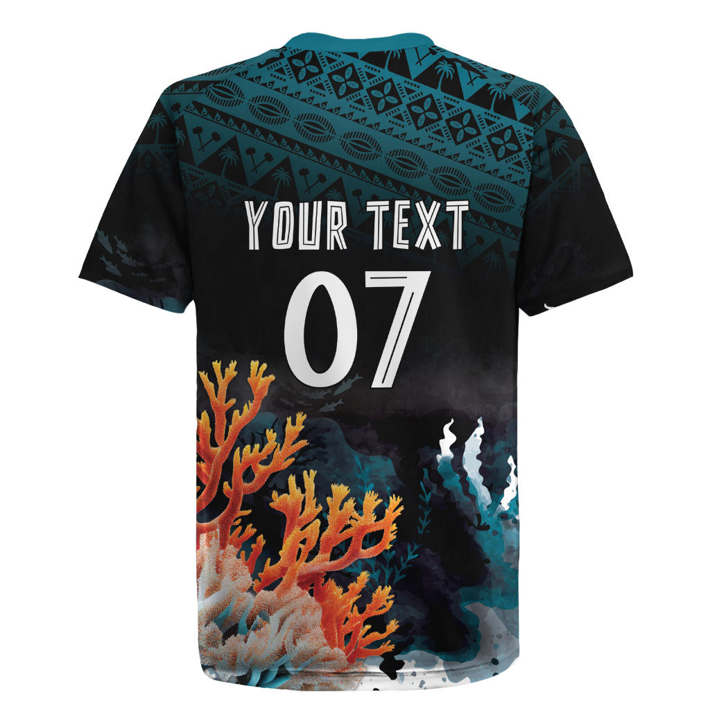 Fiji Bati Rugby Custom Viti Masi Rugby Jersey Coral Motifs LT7 - Polynesian Pride