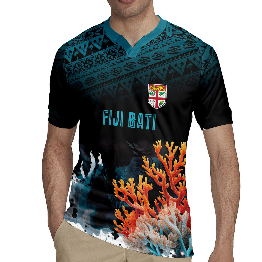 Fiji Bati Rugby Custom Viti Masi Rugby Jersey Coral Motifs LT7 - Polynesian Pride