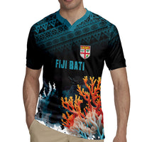 Fiji Bati Rugby Custom Viti Masi Rugby Jersey Coral Motifs LT7 - Polynesian Pride