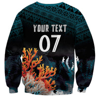 Fiji Bati Rugby Custom Viti Masi Sweatshirt Coral Motifs LT7 - Polynesian Pride