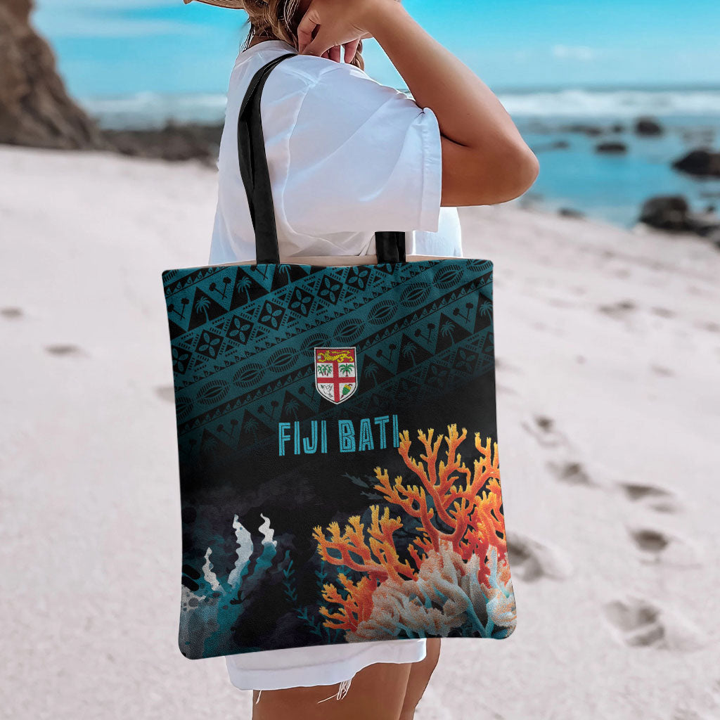 Fiji Bati Rugby Viti Masi Tote Bag Coral Motifs LT7 - Polynesian Pride