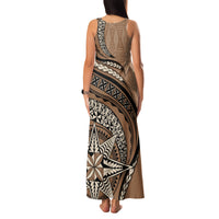 Tonga Ngatu Family Matching Tank Maxi Dress and Hawaiian Shirt Tokelau Classic Motifs LT7 - Polynesian Pride