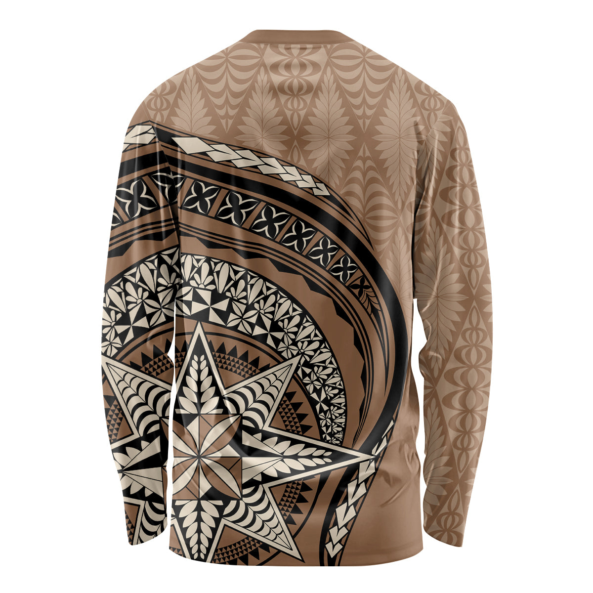 Tonga Ngatu Long Sleeve Shirt Tokelau Classic Motifs LT7 - Polynesian Pride