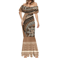 Tonga Ngatu Mermaid Dress Tokelau Classic Motifs LT7 - Polynesian Pride