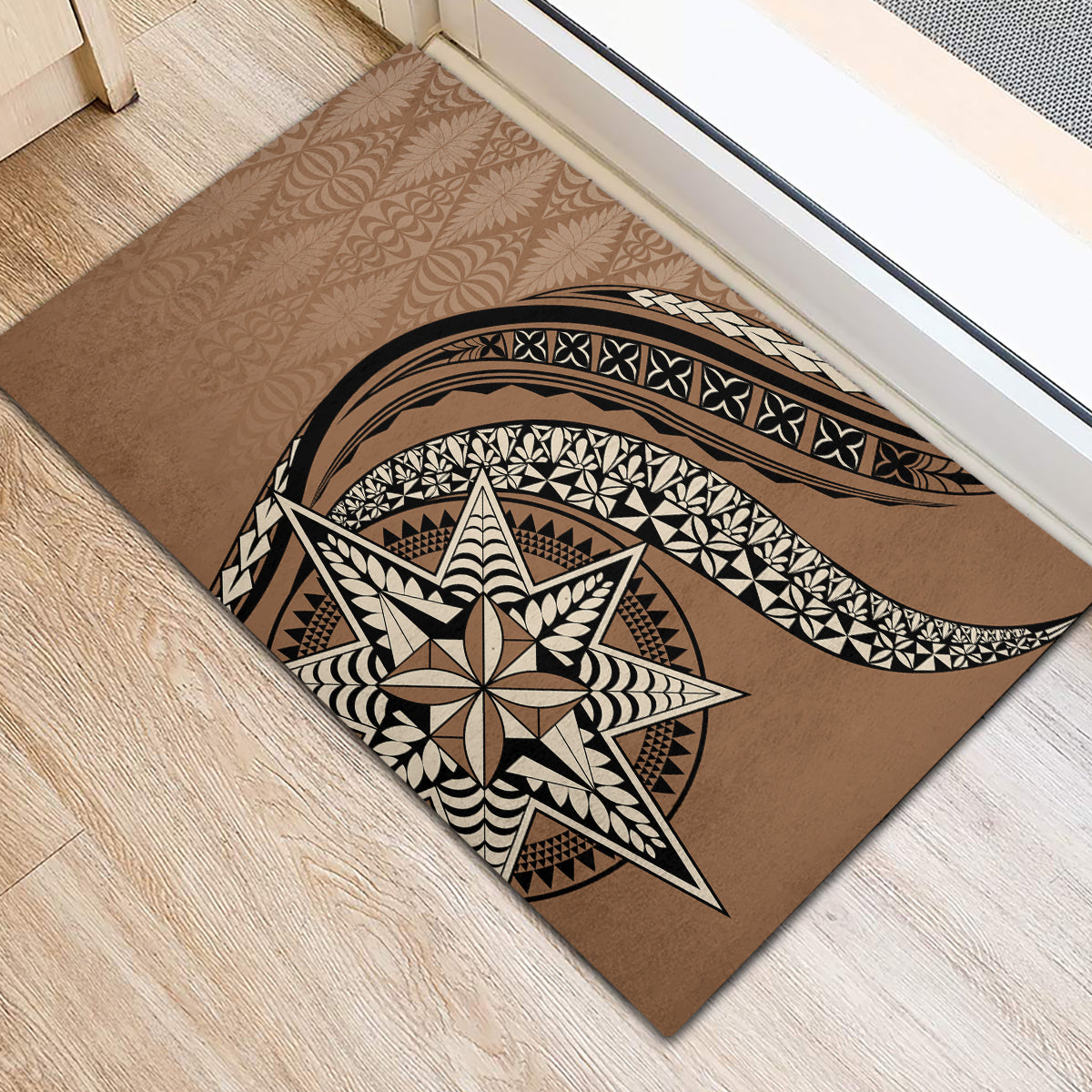 Tonga Ngatu Rubber Doormat Tokelau Classic Motifs LT7 - Polynesian Pride