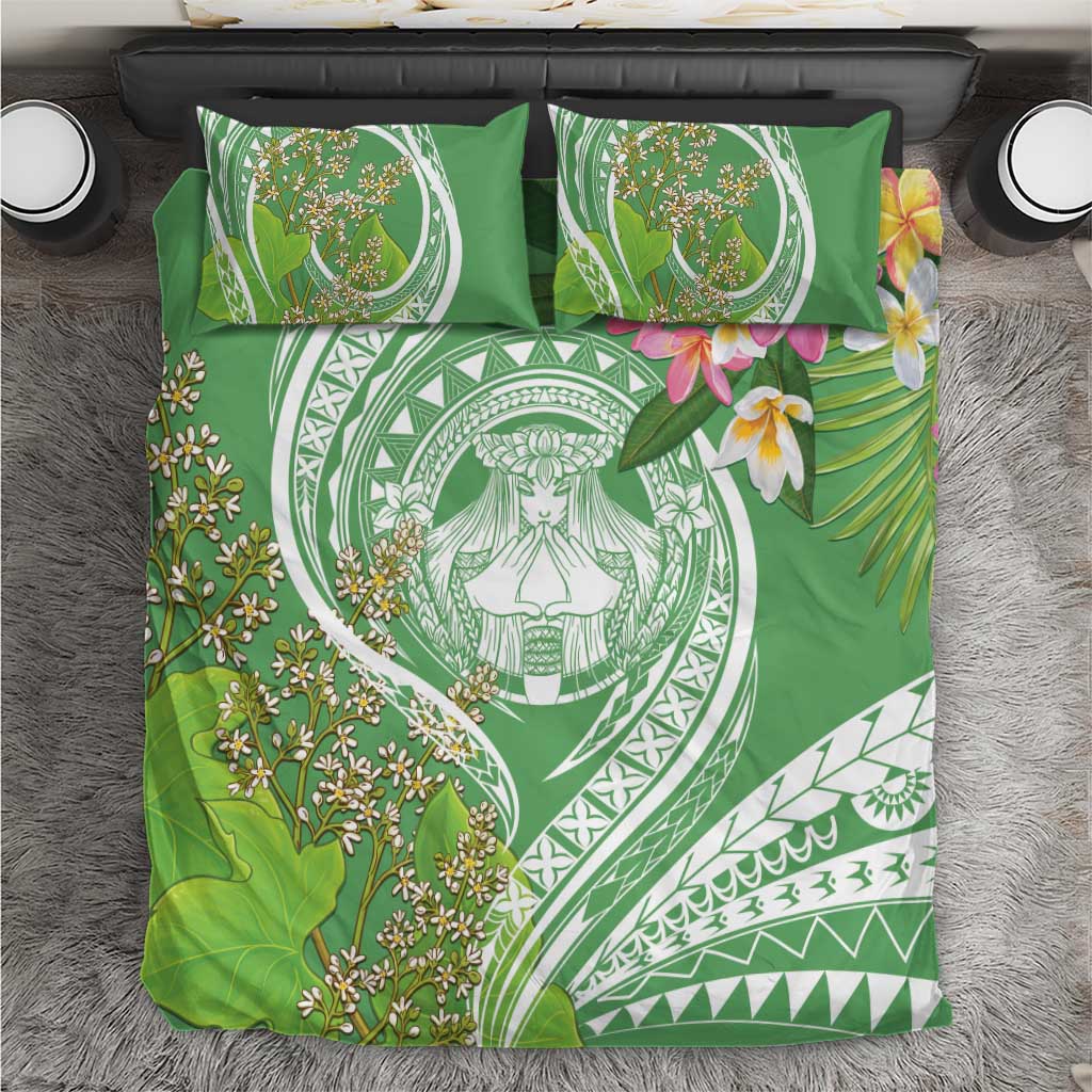 Aloha Molokai Island Bedding Set Hawaii Pua Kukui LT7 Green - Polynesian Pride