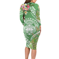 Aloha Molokai Island Family Matching Long Sleeve Bodycon Dress and Hawaiian Shirt Hawaii Pua Kukui LT7 - Polynesian Pride