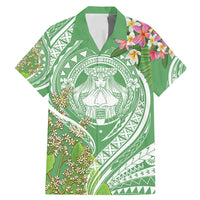 Aloha Molokai Island Family Matching Mermaid Dress and Hawaiian Shirt Hawaii Pua Kukui LT7 Dad's Shirt - Short Sleeve Green - Polynesian Pride