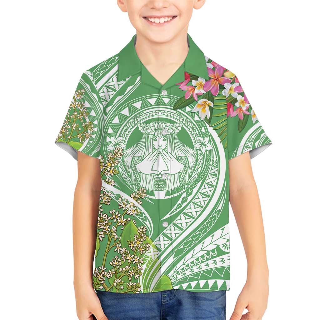 Aloha Molokai Island Family Matching Puletasi and Hawaiian Shirt Hawaii Pua Kukui LT7 Son's Shirt Green - Polynesian Pride