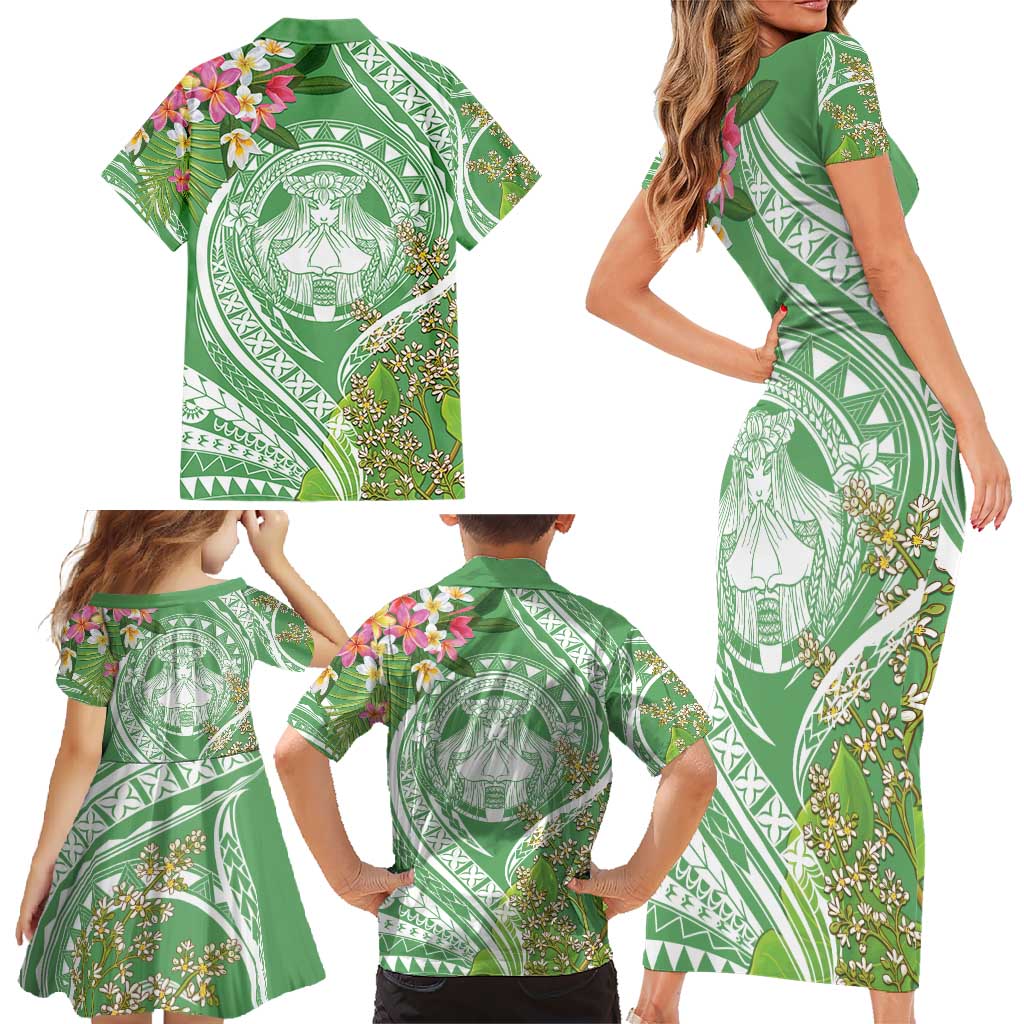 Aloha Molokai Island Family Matching Short Sleeve Bodycon Dress and Hawaiian Shirt Hawaii Pua Kukui LT7 - Polynesian Pride