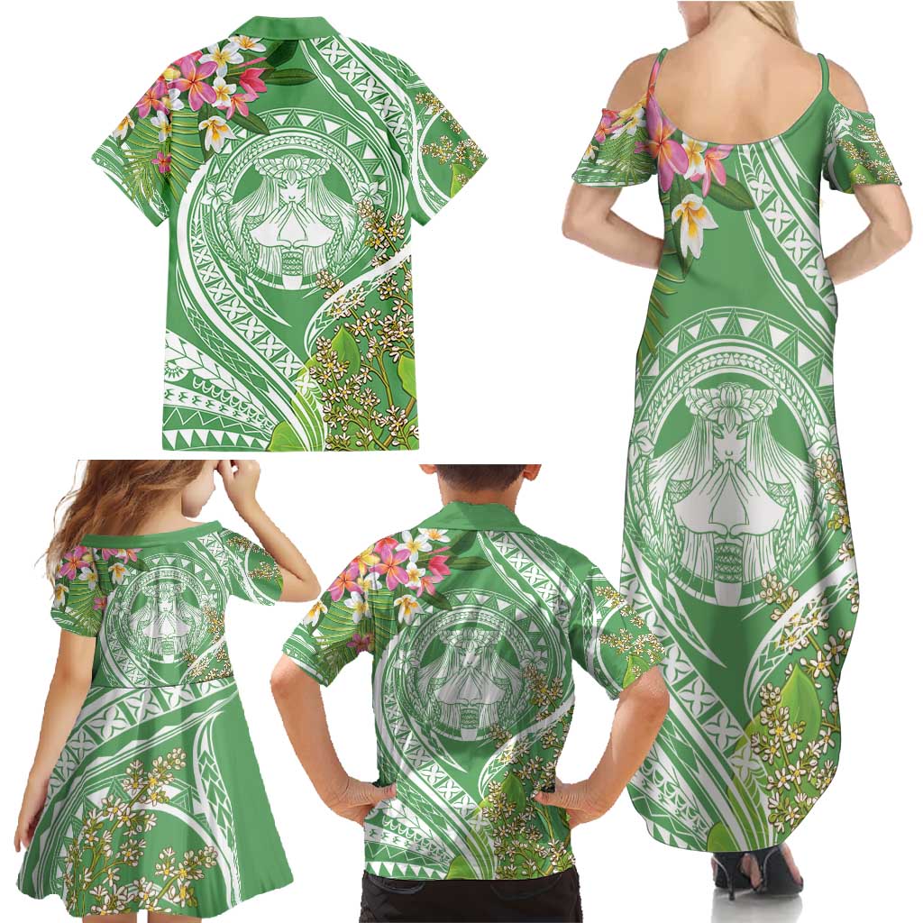 Aloha Molokai Island Family Matching Summer Maxi Dress and Hawaiian Shirt Hawaii Pua Kukui LT7 - Polynesian Pride