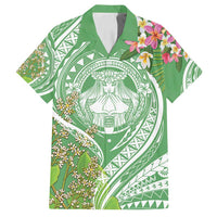 Aloha Molokai Island Family Matching Summer Maxi Dress and Hawaiian Shirt Hawaii Pua Kukui LT7 Dad's Shirt - Short Sleeve Green - Polynesian Pride
