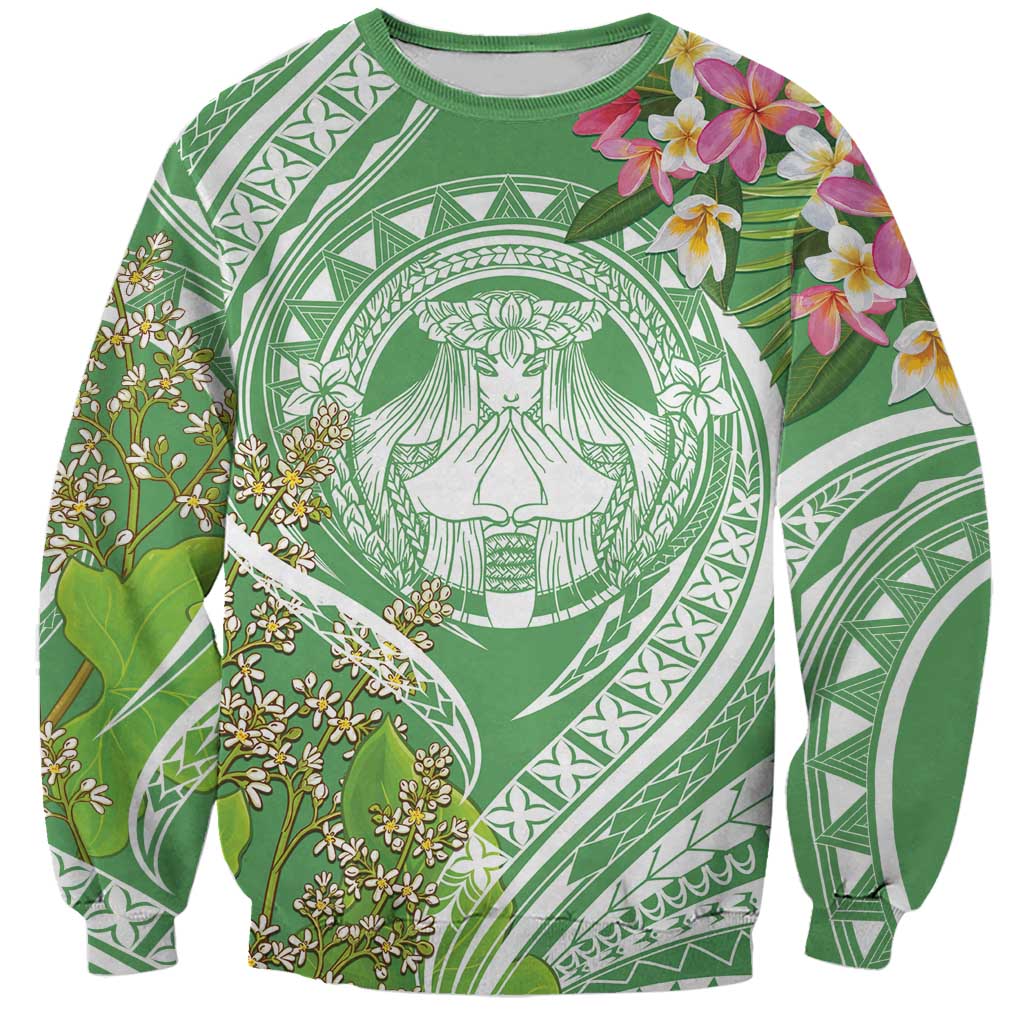 Aloha Molokai Island Sweatshirt Hawaii Pua Kukui LT7 Unisex Green - Polynesian Pride