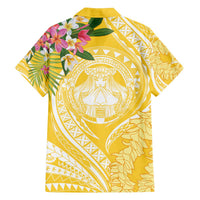 Aloha Hawaii Oahu Family Matching Off The Shoulder Long Sleeve Dress and Hawaiian Shirt Wahine with Ilima Lei LT7 - Polynesian Pride