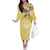 Aloha Hawaii Oahu Family Matching Off The Shoulder Long Sleeve Dress and Hawaiian Shirt Wahine with Ilima Lei