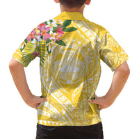 Aloha Hawaii Oahu Family Matching Off Shoulder Short Dress and Hawaiian Shirt Wahine with Ilima Lei LT7 - Polynesian Pride