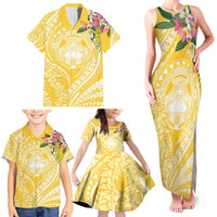 Aloha Hawaii Oahu Family Matching Tank Maxi Dress and Hawaiian Shirt Wahine with Ilima Lei LT7 - Polynesian Pride