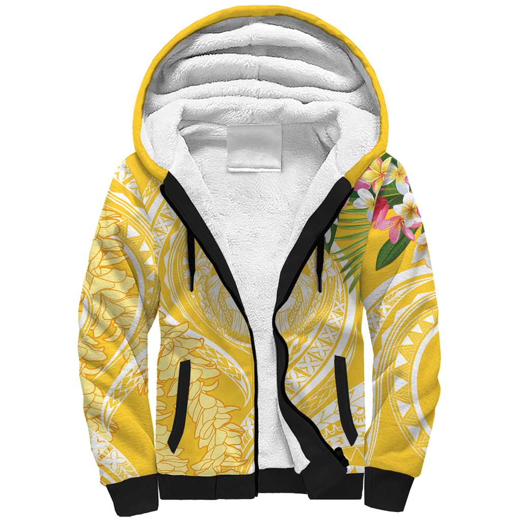 Aloha Hawaii Oahu Sherpa Hoodie Wahine with Ilima Lei LT7 Unisex Yellow - Polynesian Pride