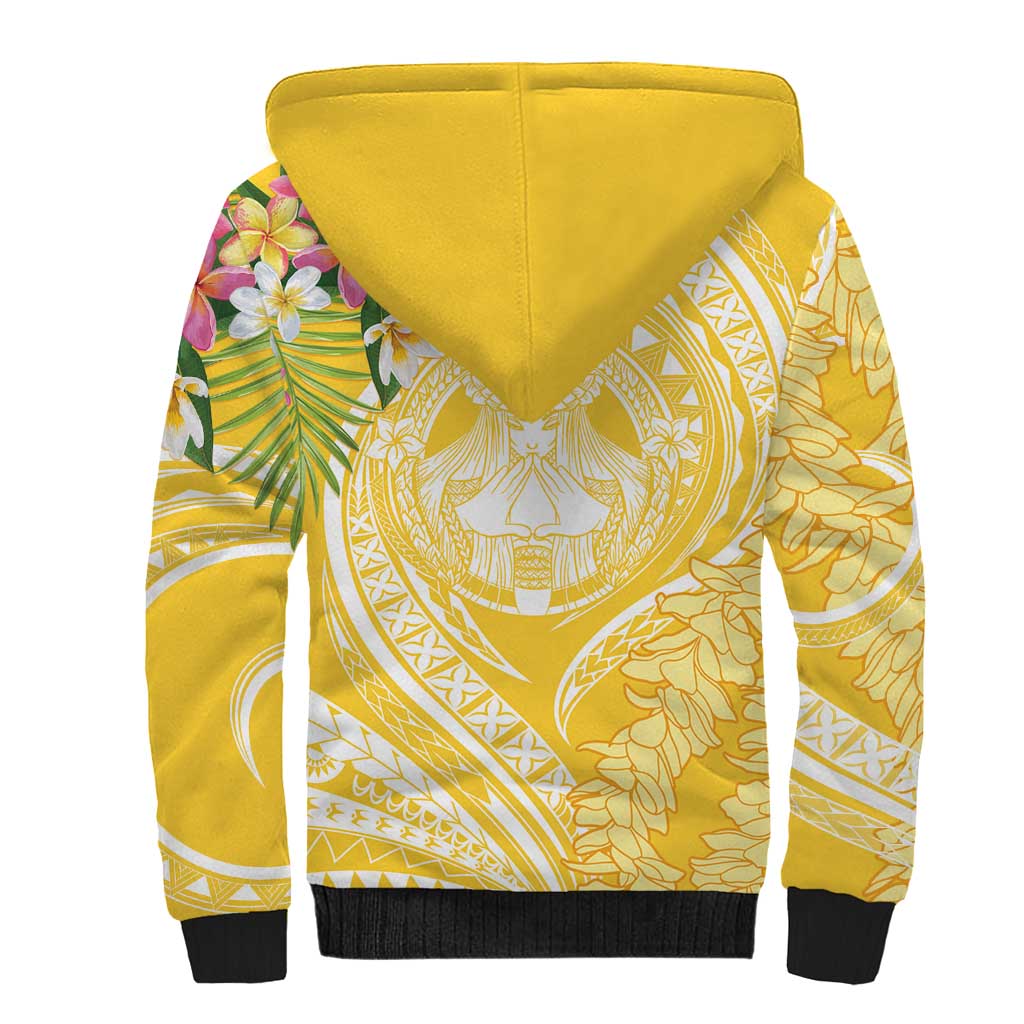 Aloha Hawaii Oahu Sherpa Hoodie Wahine with Ilima Lei LT7 - Polynesian Pride