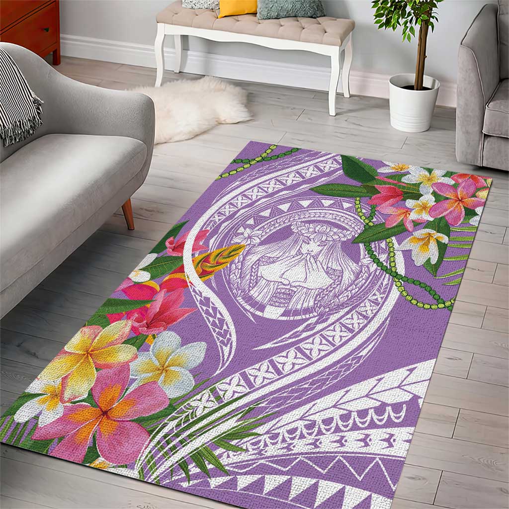 Aloha Hawaii Kauai Area Rug Frangipani Mix Mokihana Lei LT7 - Polynesian Pride