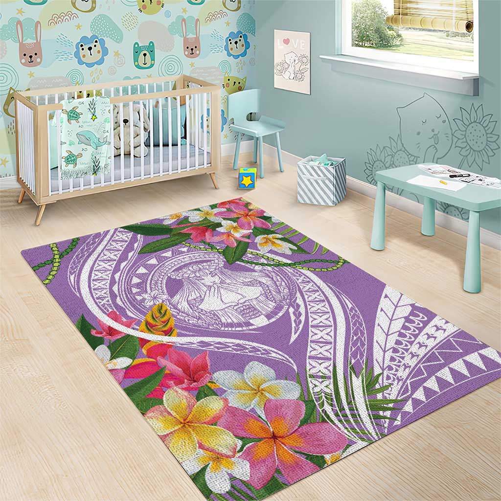 Aloha Hawaii Kauai Area Rug Frangipani Mix Mokihana Lei LT7 - Polynesian Pride