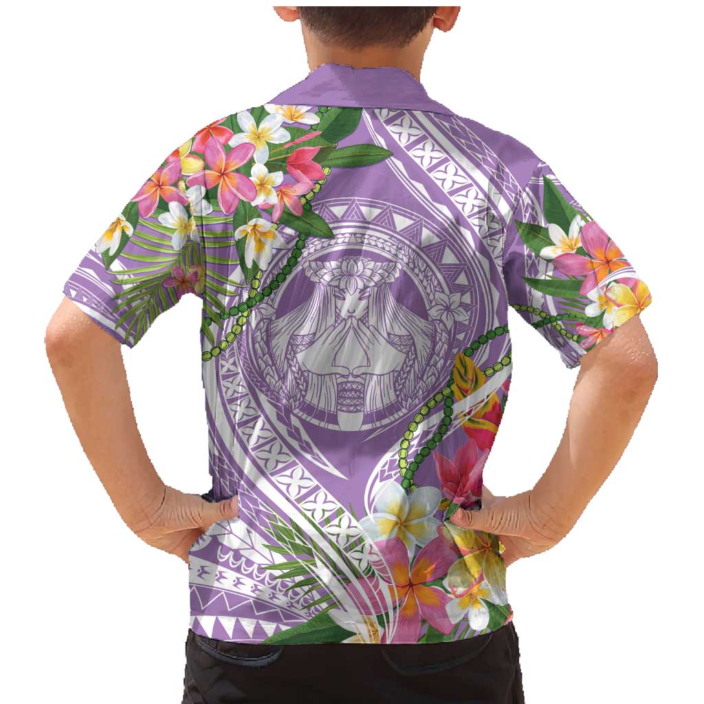 Aloha Hawaii Kauai Family Matching Mermaid Dress and Hawaiian Shirt Frangipani Mix Mokihana Lei LT7 - Polynesian Pride