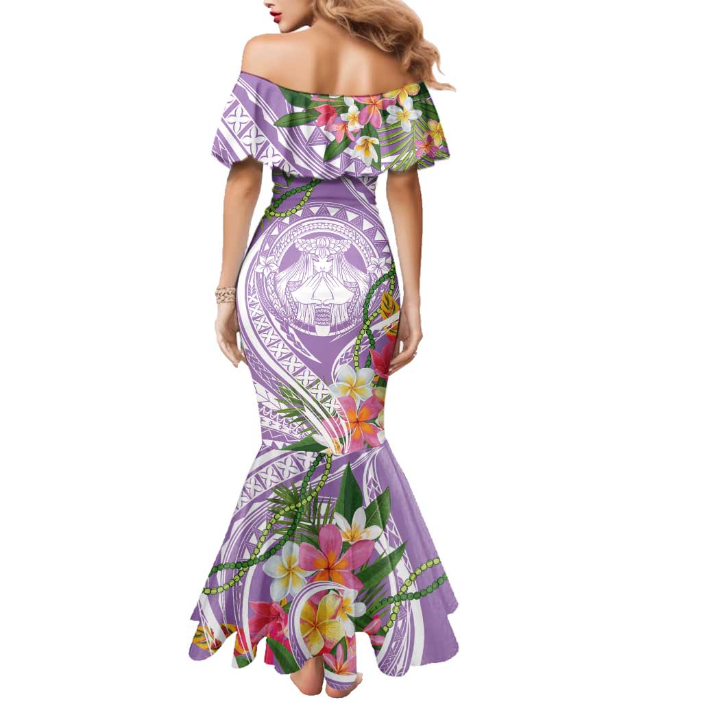 Aloha Hawaii Kauai Family Matching Mermaid Dress and Hawaiian Shirt Frangipani Mix Mokihana Lei LT7 - Polynesian Pride