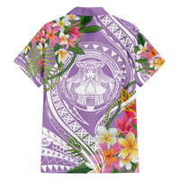 Aloha Hawaii Kauai Family Matching Off Shoulder Short Dress and Hawaiian Shirt Frangipani Mix Mokihana Lei LT7 - Polynesian Pride