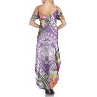 Aloha Hawaii Kauai Family Matching Summer Maxi Dress and Hawaiian Shirt Frangipani Mix Mokihana Lei LT7 - Polynesian Pride