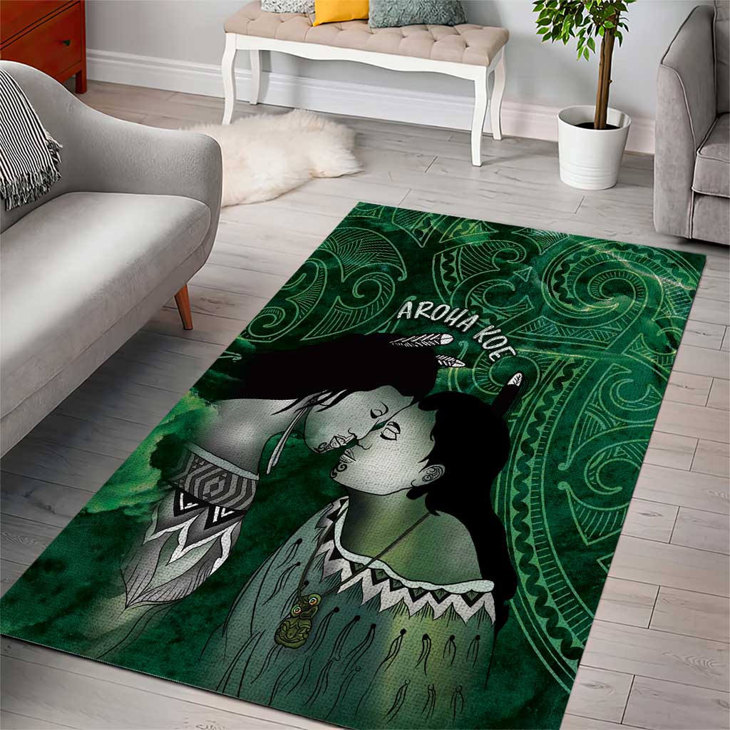 New Zealand Aroha Koe Mama Area Rug Maori Hongi - Pounamu LT7 - Polynesian Pride