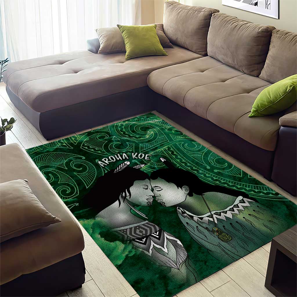 New Zealand Aroha Koe Mama Area Rug Maori Hongi - Pounamu LT7 - Polynesian Pride