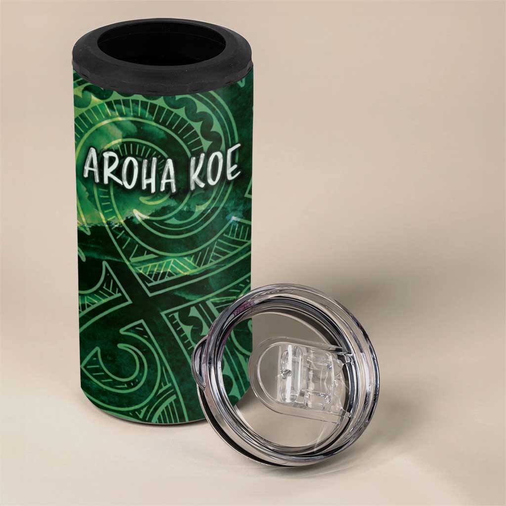 New Zealand Aroha Koe Mama 4 in 1 Can Cooler Tumbler Maori Hongi - Pounamu LT7 - Polynesian Pride