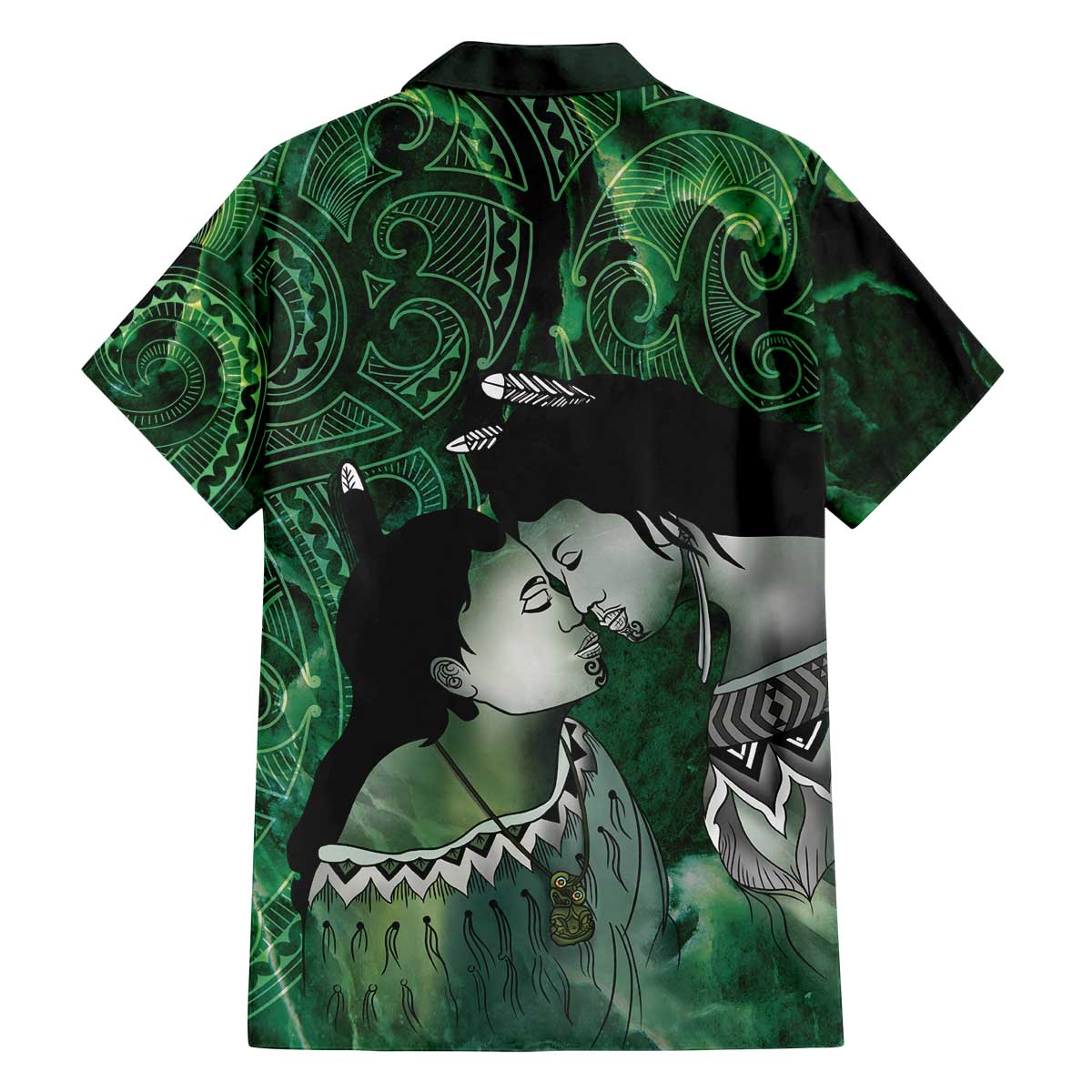 New Zealand Aroha Koe Mama Family Matching Off The Shoulder Long Sleeve Dress and Hawaiian Shirt Maori Hongi - Pounamu LT7 - Polynesian Pride