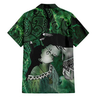 New Zealand Aroha Koe Mama Family Matching Off The Shoulder Long Sleeve Dress and Hawaiian Shirt Maori Hongi - Pounamu LT7 - Polynesian Pride