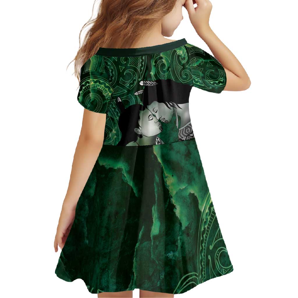 New Zealand Aroha Koe Mama Family Matching Off Shoulder Maxi Dress and Hawaiian Shirt Maori Hongi - Pounamu LT7 - Polynesian Pride