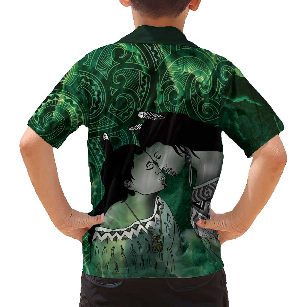 New Zealand Aroha Koe Mama Family Matching Off Shoulder Short Dress and Hawaiian Shirt Maori Hongi - Pounamu LT7 - Polynesian Pride