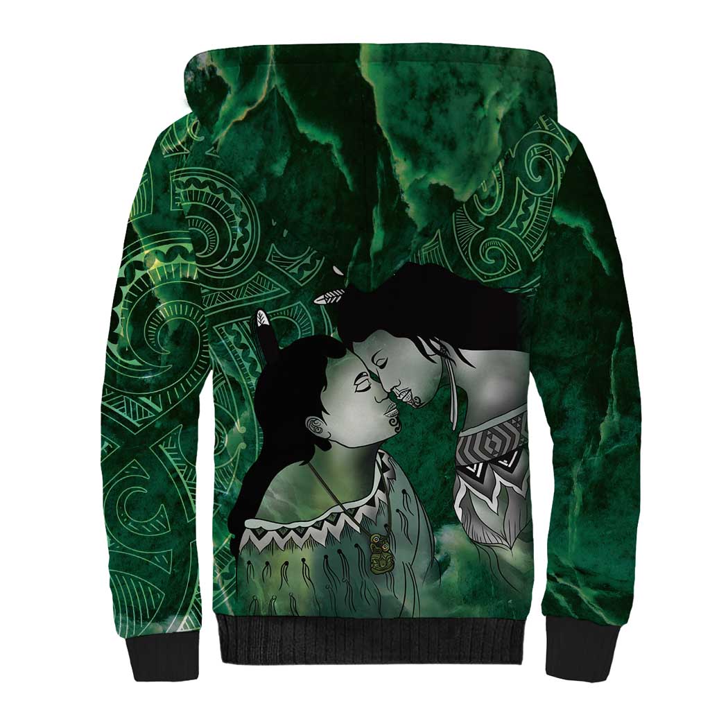 New Zealand Aroha Koe Mama Sherpa Hoodie Maori Hongi - Pounamu LT7 - Polynesian Pride